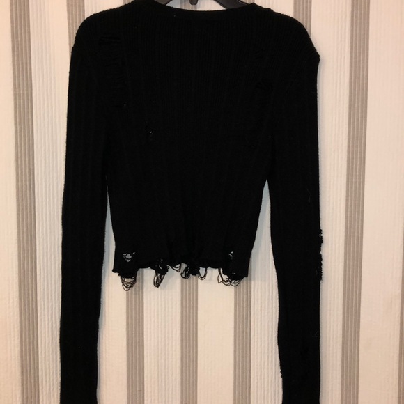 Distressed Crop Sweater - Picture 6 of 7